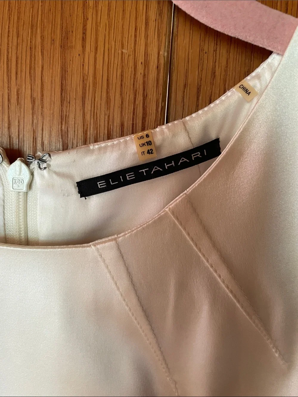 Elie Tahari Ivory Silk Sleeveless Midi Sheath Dress Size 6